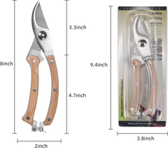 Wood Handle Garden Shear, Plant Pruning Scissors Garden Cutter Shears