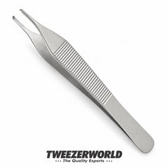 Adson Forceps 1x2 Teeth | Wholesale Supply — TWEEZER WORLD reference-based catalog illustration on white