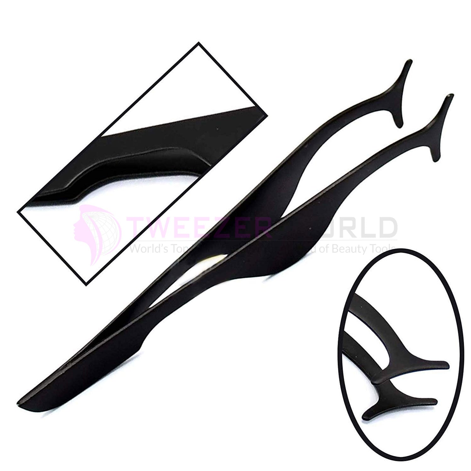 Black Stainless Steel False Eyelash Extension Applicator