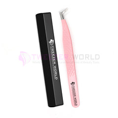 L-Shape Volume Powder Coated Baby Pink Best Eyelash Tweezers