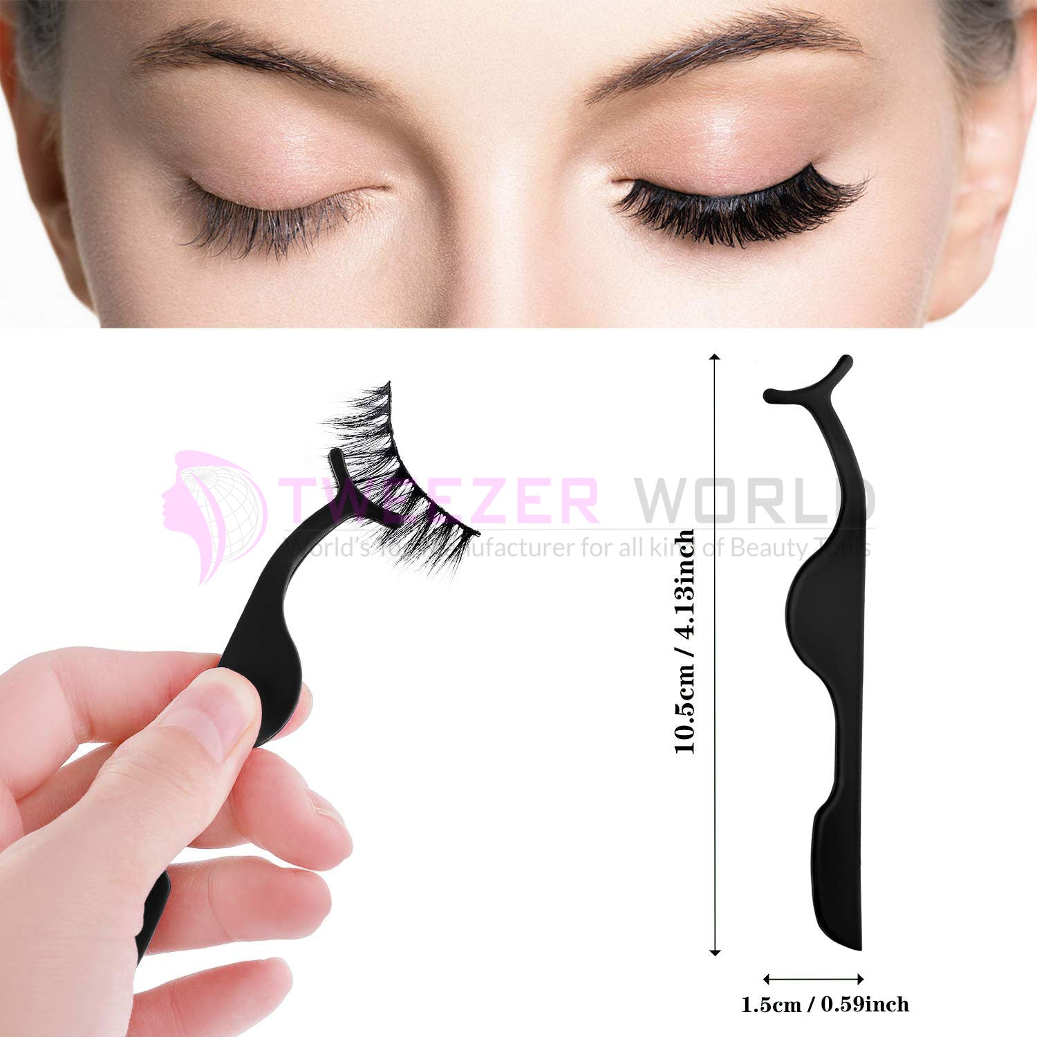 Titanium Coated Black False Eyelash Extension Lash Applicator