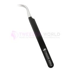 Amazon Hot Selling S-Curved Black Powder Coated Eyelash Tweezers