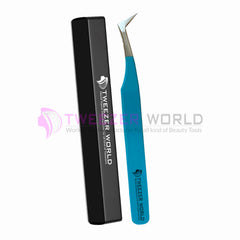 Best Selling L-Shape Volume Blue Handle Best Eyelash Volume Tweezers