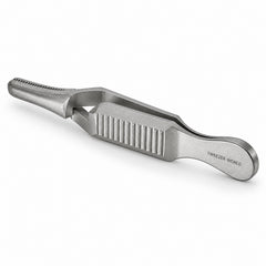 Bulldog-Type Serrefine Clamp – Straight, 28 / 35 / 50 mm — reverse three-quarter catalogue illustration