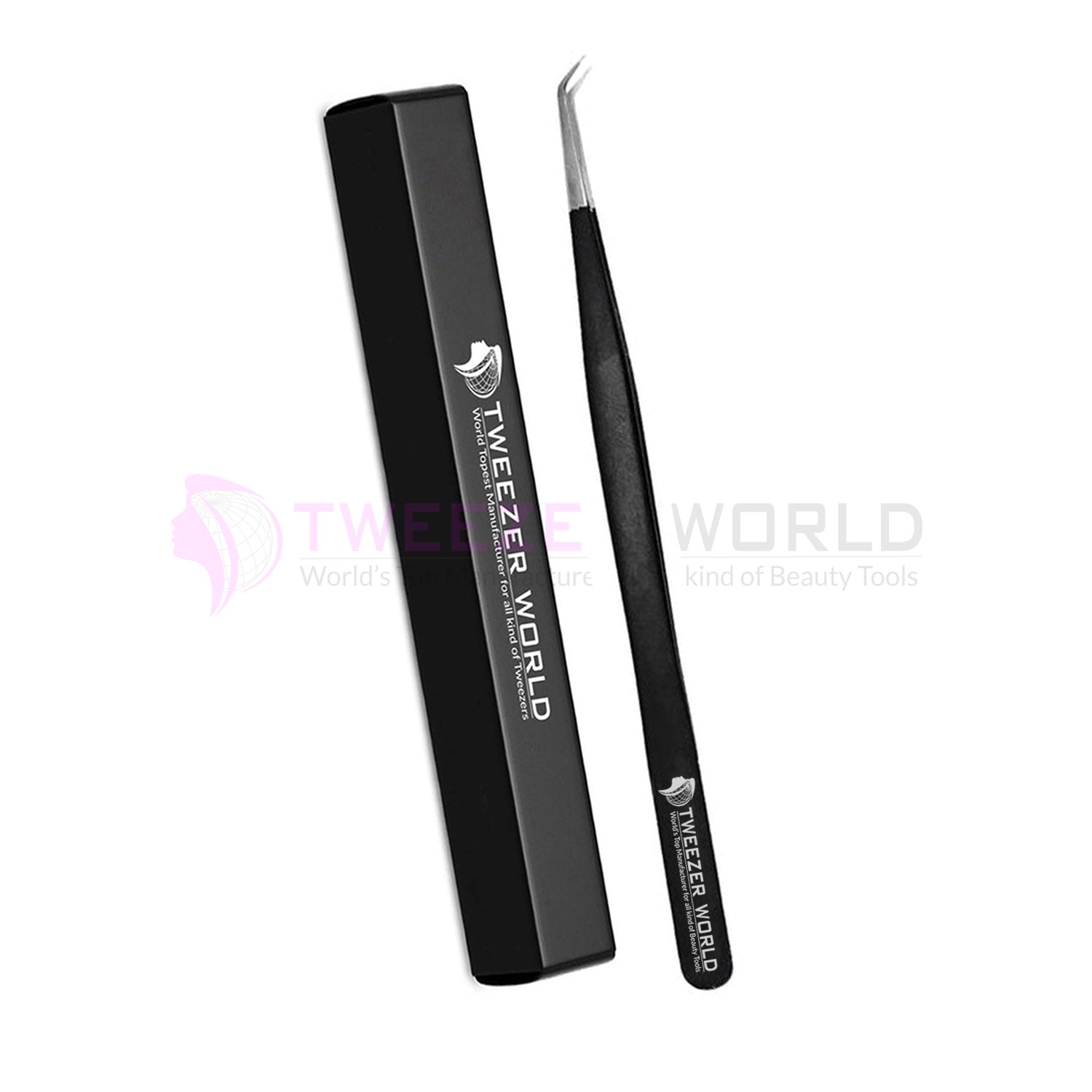 Black Powder Coated Eyelash Extension Tweezers