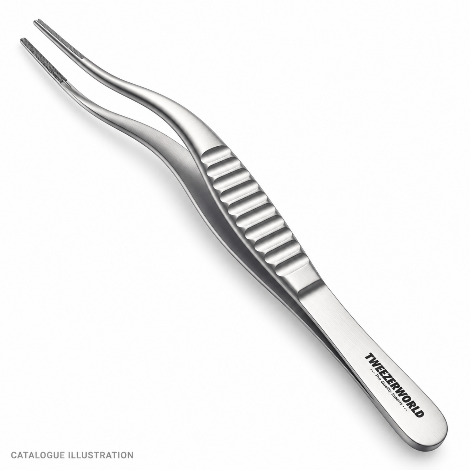 TWEEZER WORLD DeBakey acute-s-curve forceps catalogue illustration; exact model subject to sample verification