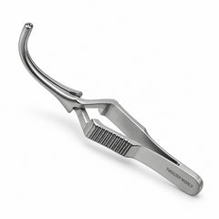 DeBakey Cross-Action Bulldog Clamp – Curved, 20 mm Jaw — reverse three-quarter catalogue illustration