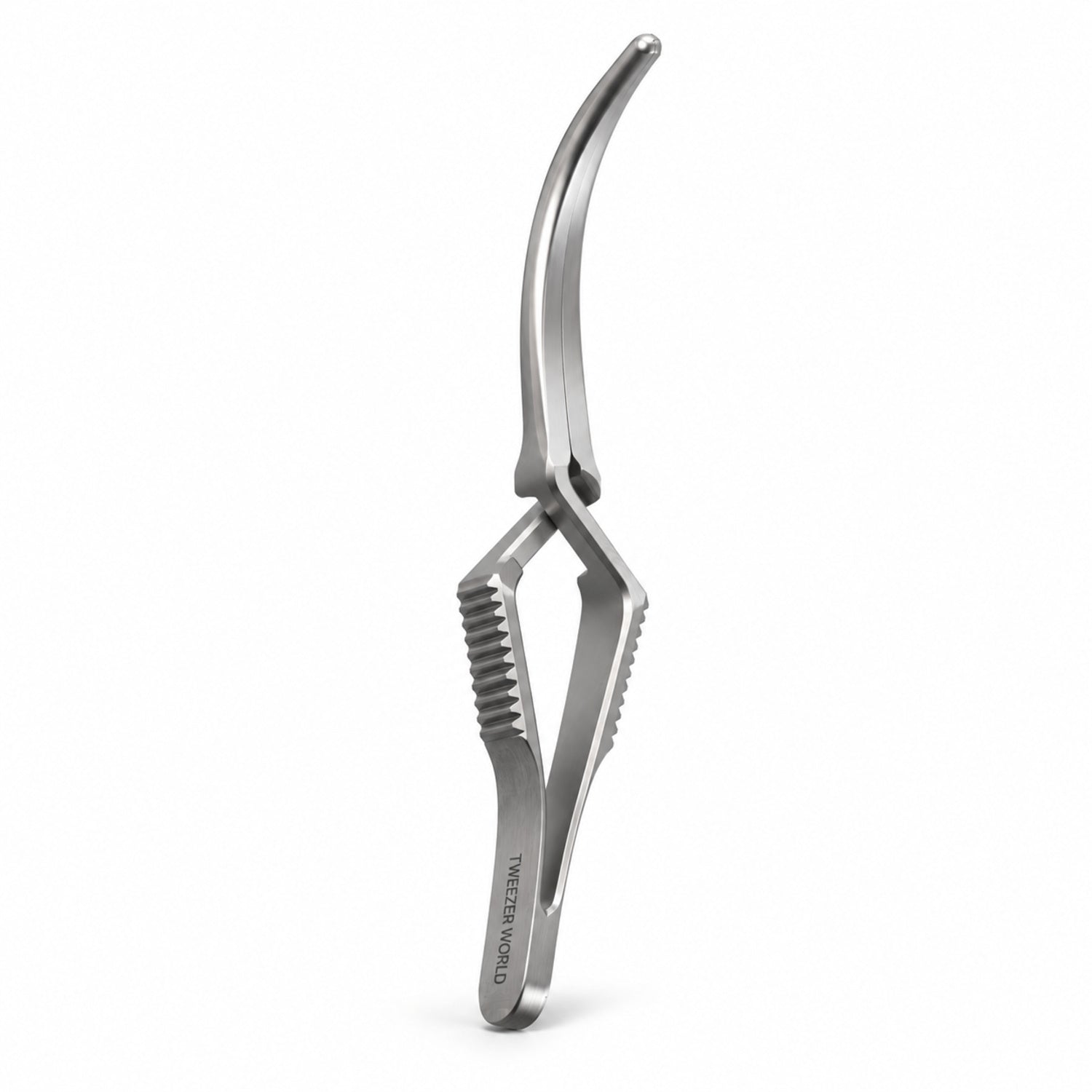DeBakey Cross-Action Bulldog Clamp – Curved, 45 mm Jaw — corrected side profile catalogue illustration
