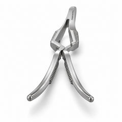 DeBakey Cross-Action Bulldog Clamp – Curved, 45 mm Jaw — front perspective catalogue illustration
