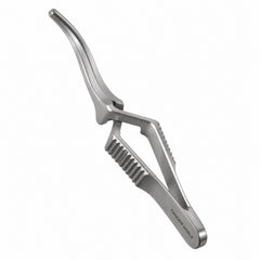 DeBakey Cross-Action Bulldog Clamp – Curved, 45 mm Jaw — reverse three-quarter catalogue illustration