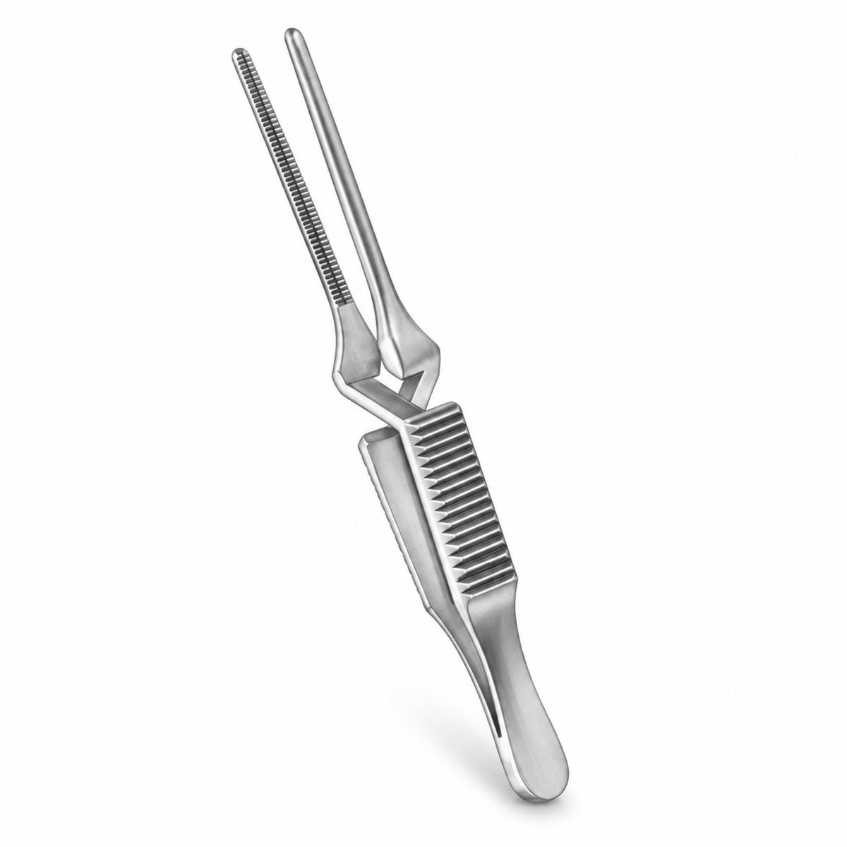 DeBakey Cross-Action Bulldog Clamp – Straight, 20 mm — catalogue illustration on white background
