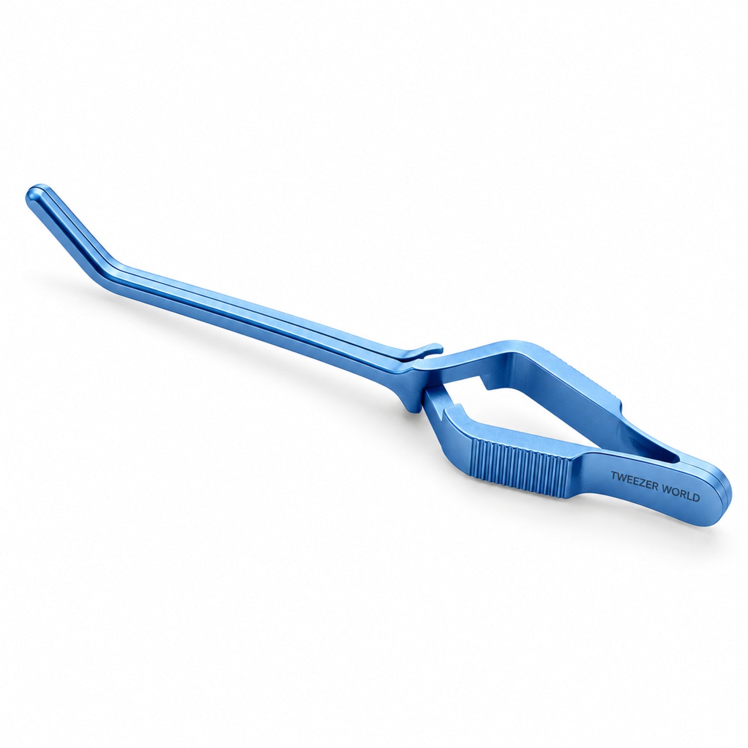 DeBakey Cross-Action Bulldog Clamp Titanium Option – 45° Angled, 12 cm — reverse three-quarter catalogue illustration