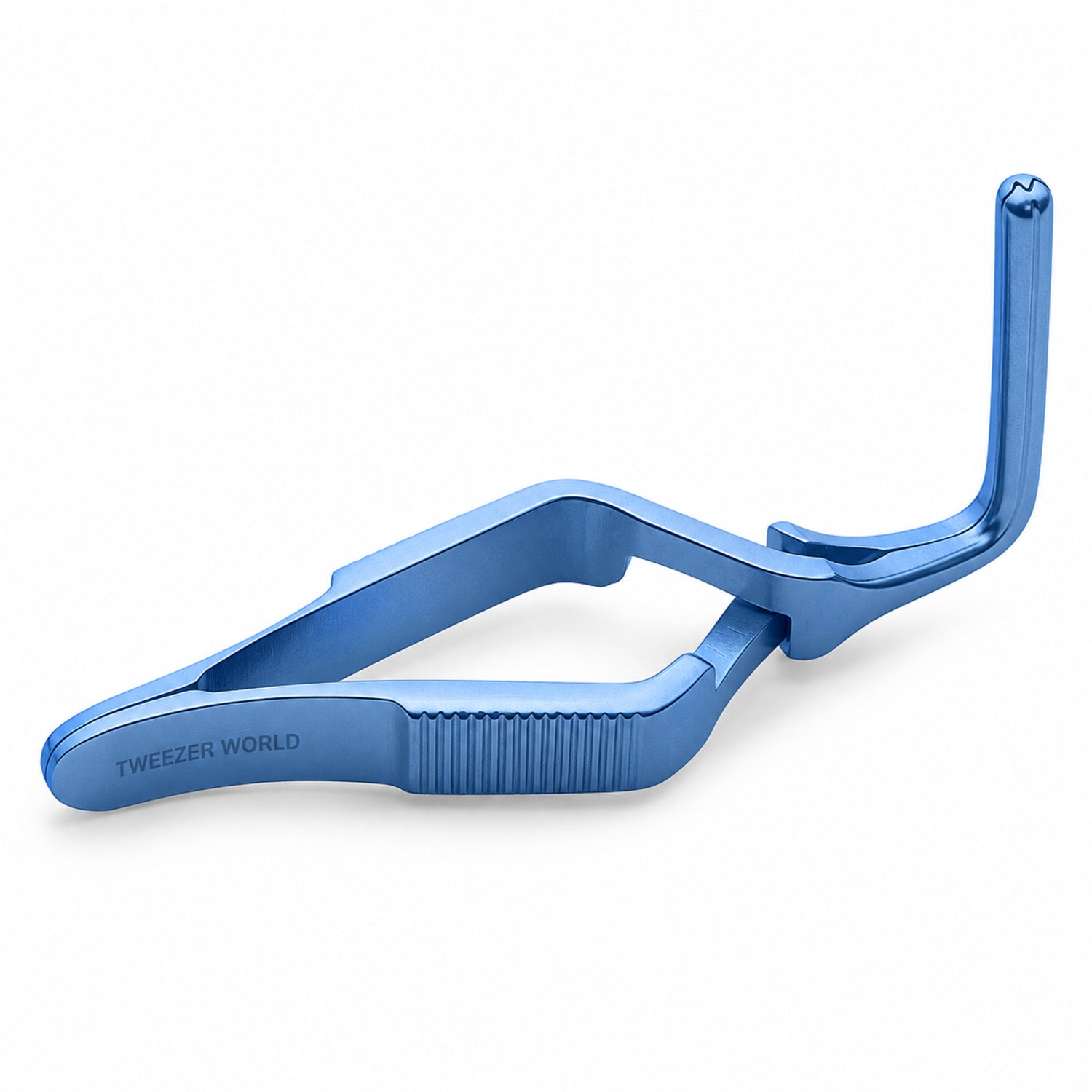 DeBakey Cross-Action Bulldog Clamp Titanium Option – 90° Angled, 7 cm — reverse three-quarter catalogue illustration