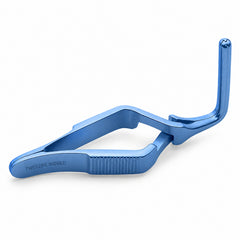 DeBakey Cross-Action Bulldog Clamp Titanium Option – 90° Angled, 7 cm — reverse three-quarter catalogue illustration