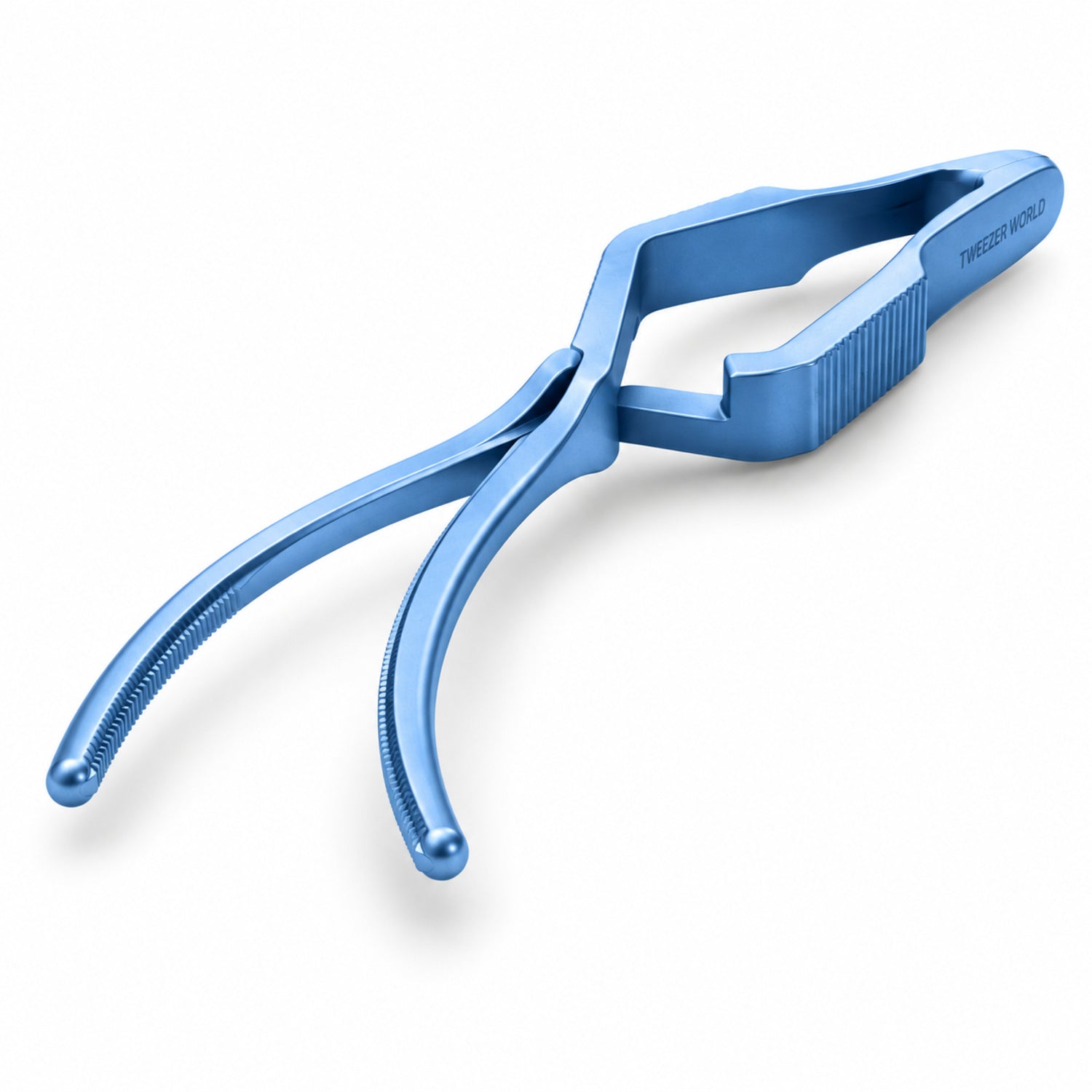 DeBakey Cross-Action Bulldog Clamp Titanium Option – Curved, 10 cm — front perspective catalogue illustration