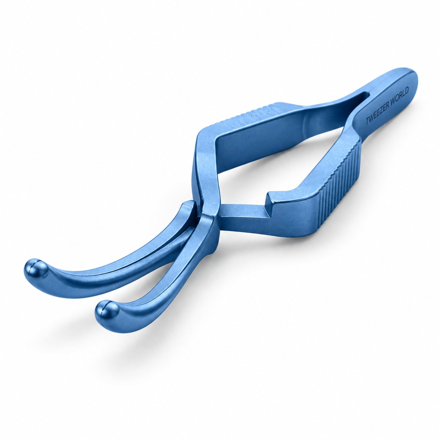 DeBakey Cross-Action Bulldog Clamp Titanium Option – Curved, 8.5 cm — front perspective catalogue illustration