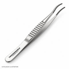 TWEEZER WORLD DeBakey curved forceps, reverse view — catalogue illustration; sample geometry pending verification