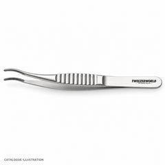 TWEEZER WORLD DeBakey curved forceps, top view — catalogue illustration; sample geometry pending verification