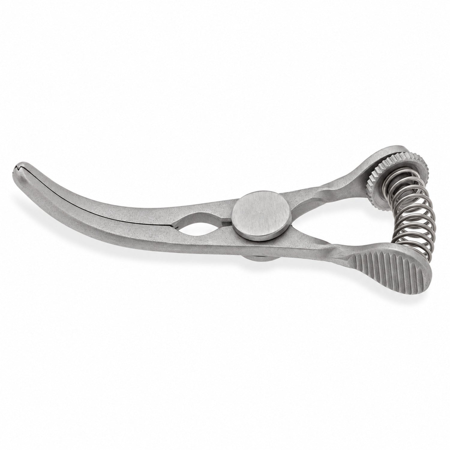 DeBakey Glover Bulldog Clamp – Curved, 35 mm Jaw — catalogue illustration on white background