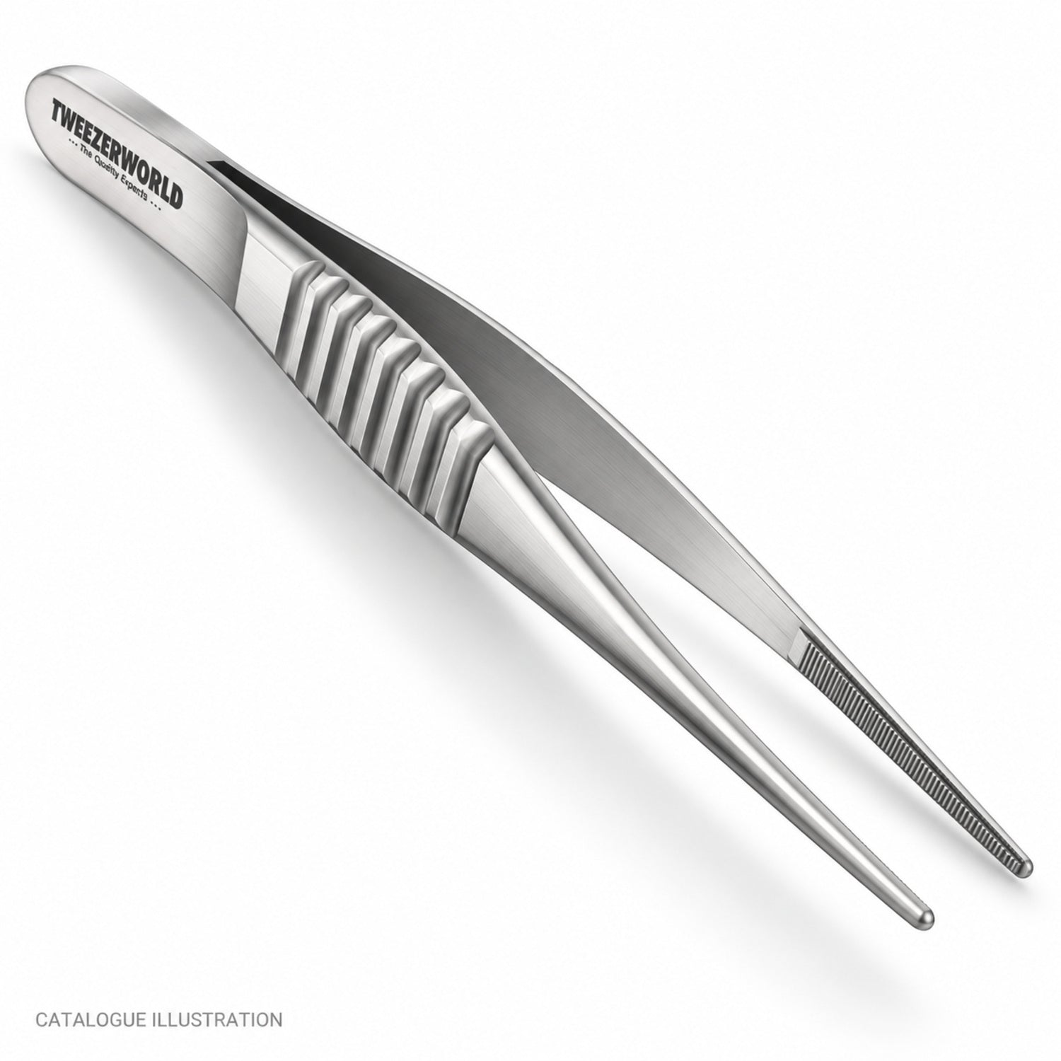 TWEEZER WORLD DeBakey micro forceps, tip detail view — catalogue illustration; sample geometry pending verification