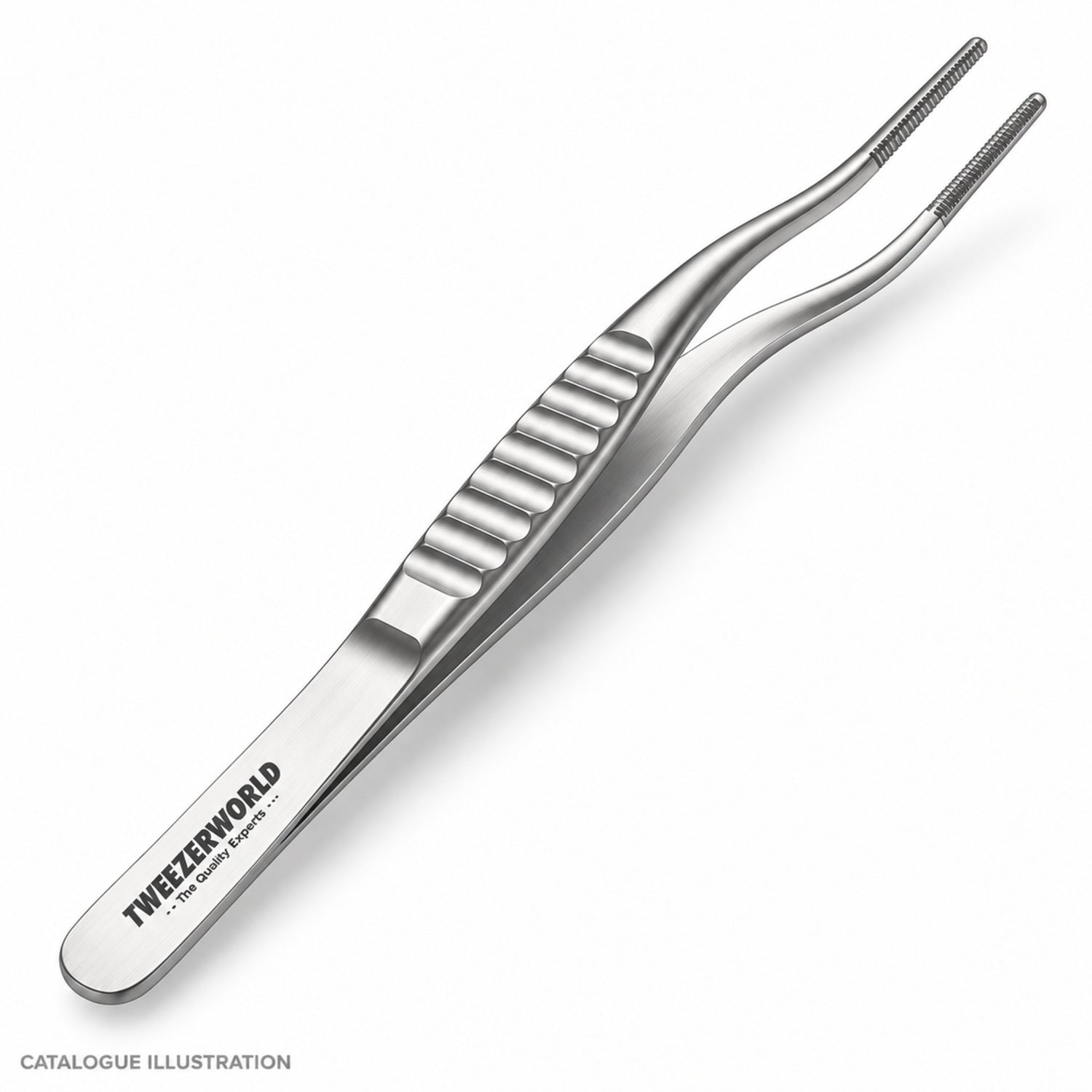 TWEEZER WORLD DeBakey s-curve forceps, reverse view — catalogue illustration; sample geometry pending verification