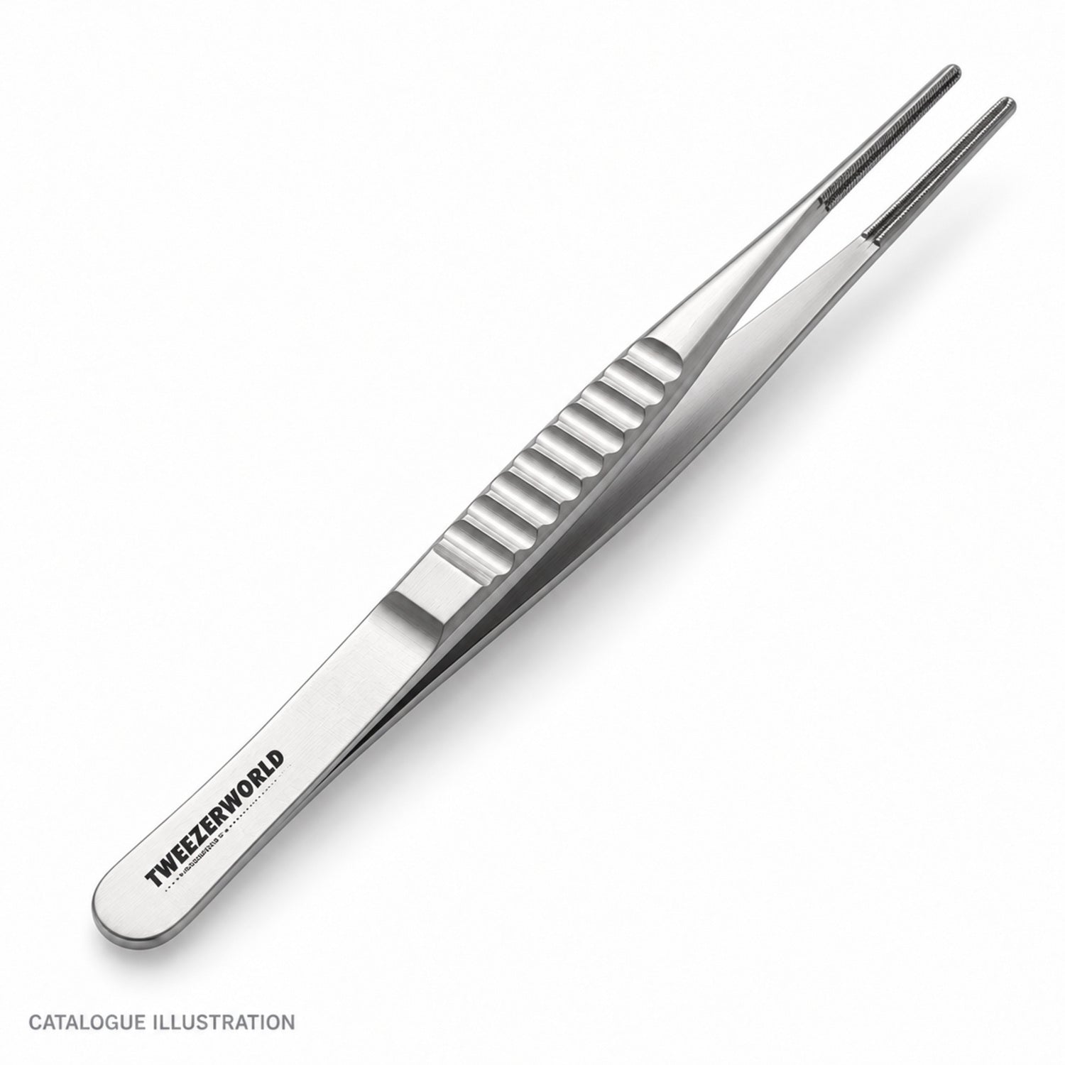 TWEEZER WORLD DeBakey straight forceps, reverse view — catalogue illustration; sample geometry pending verification