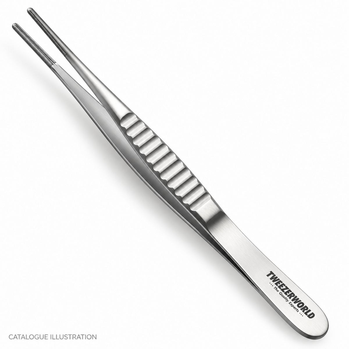 TWEEZER WORLD DeBakey titanium forceps catalogue illustration; exact model subject to sample verification