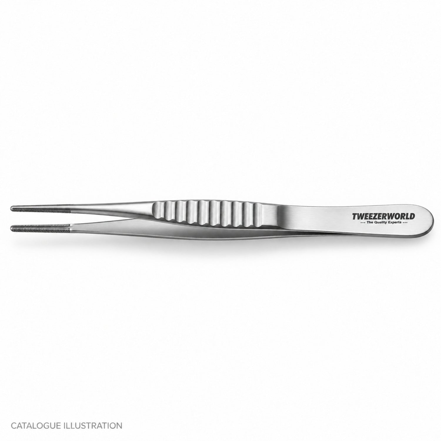 TWEEZER WORLD DeBakey titanium forceps, top view — catalogue illustration; sample geometry pending verification