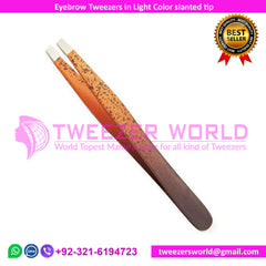 Eyebrow Tweezers in Light Color slanted tip