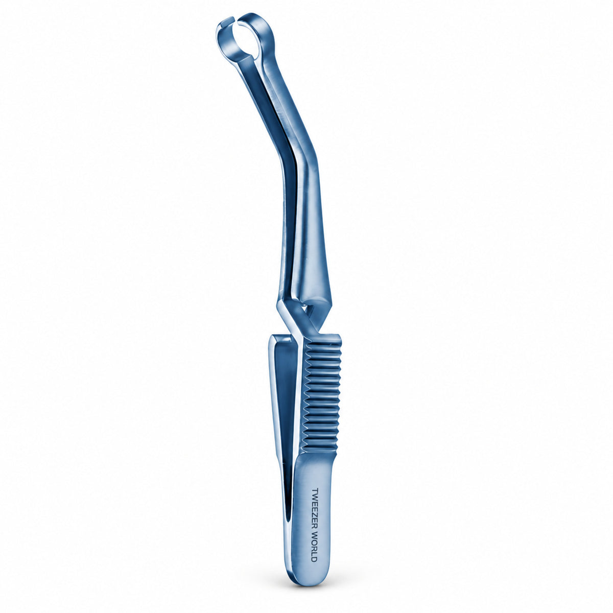French-Type Shunt Bulldog Clamp – Angled Ring Jaw, Blue Finish — hero catalogue illustration