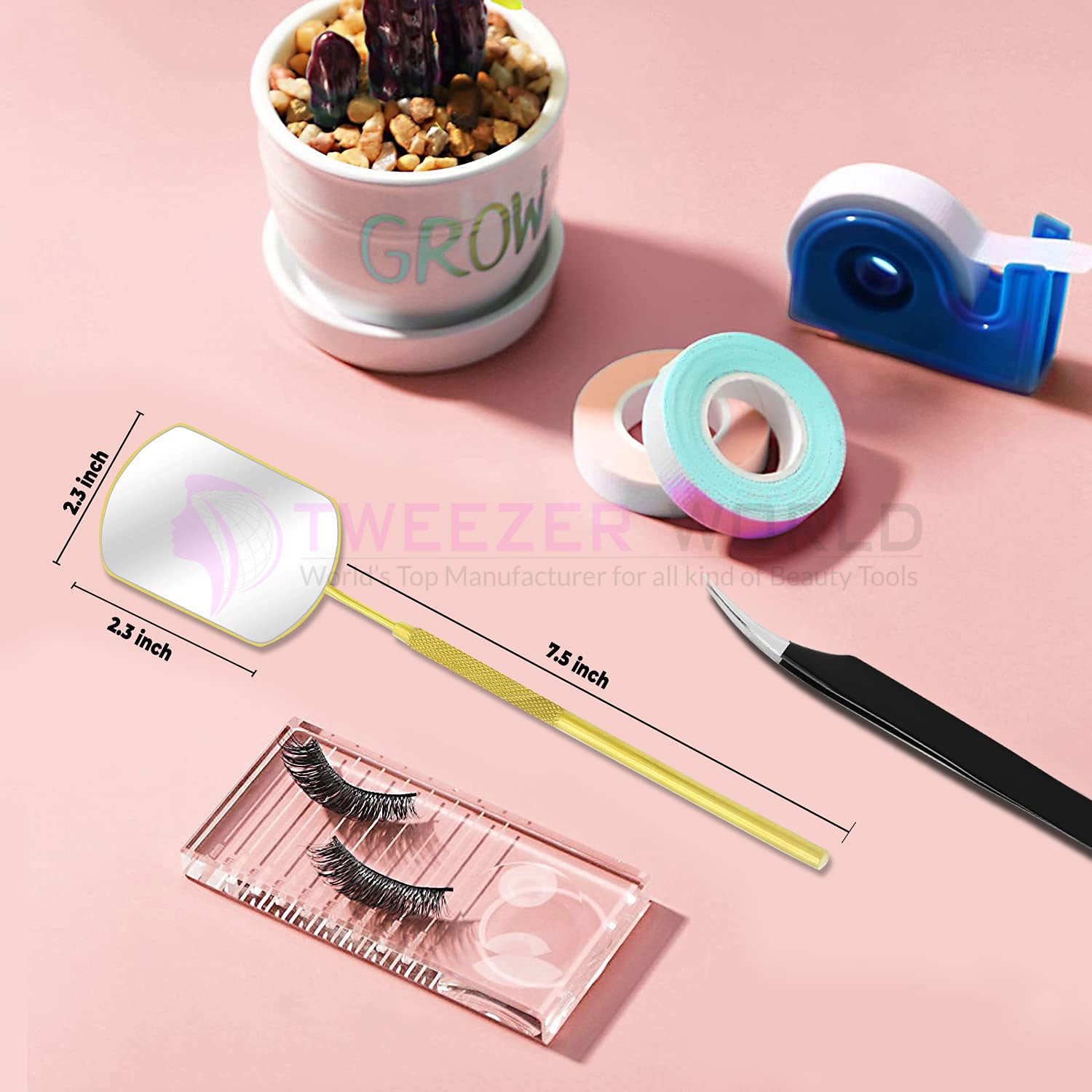 Amazon Best Seller Golden Universal Lash Mirror For Eyelash Extensions