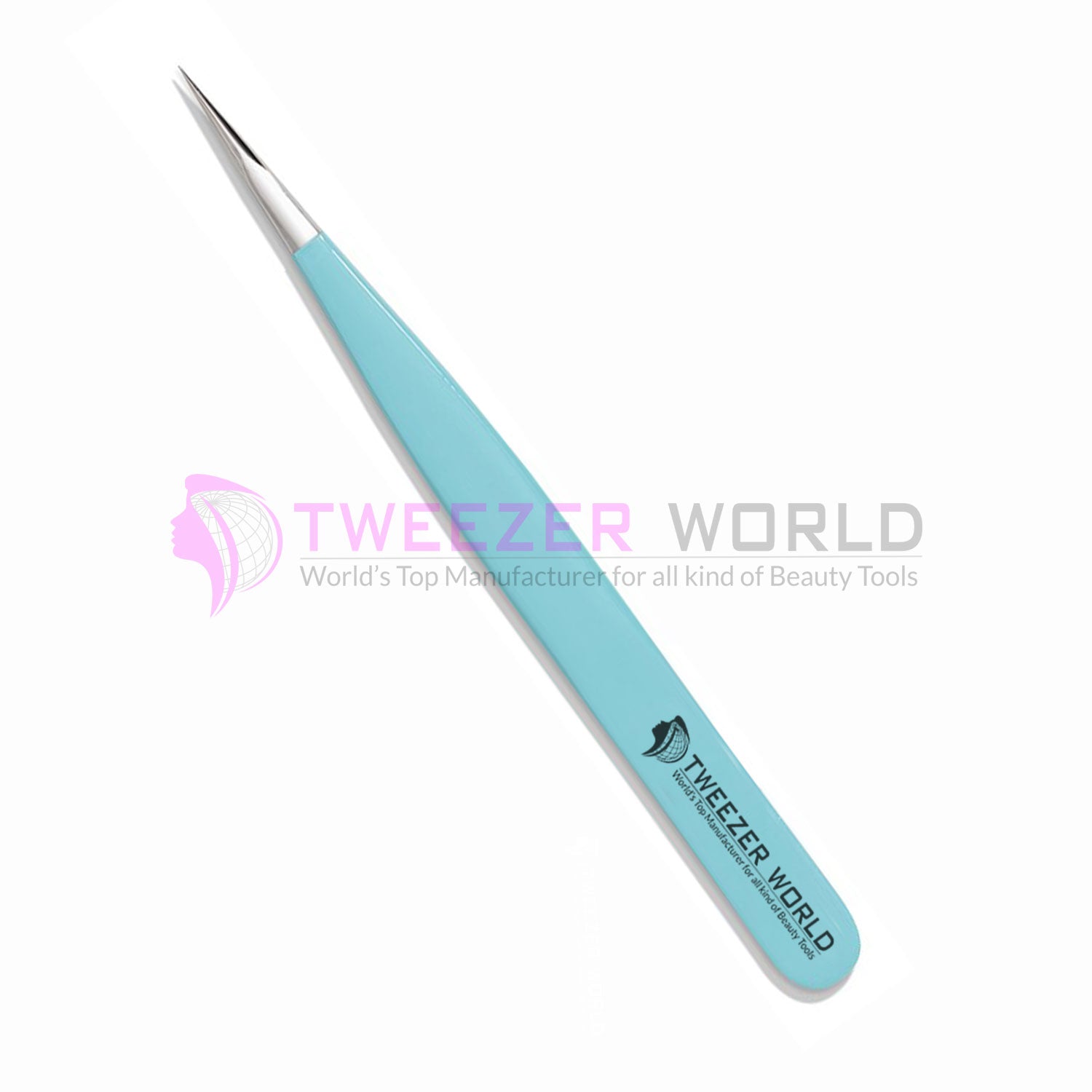 Perfect Straight Isolation Sky Blue Professional Eyelash Tweezers