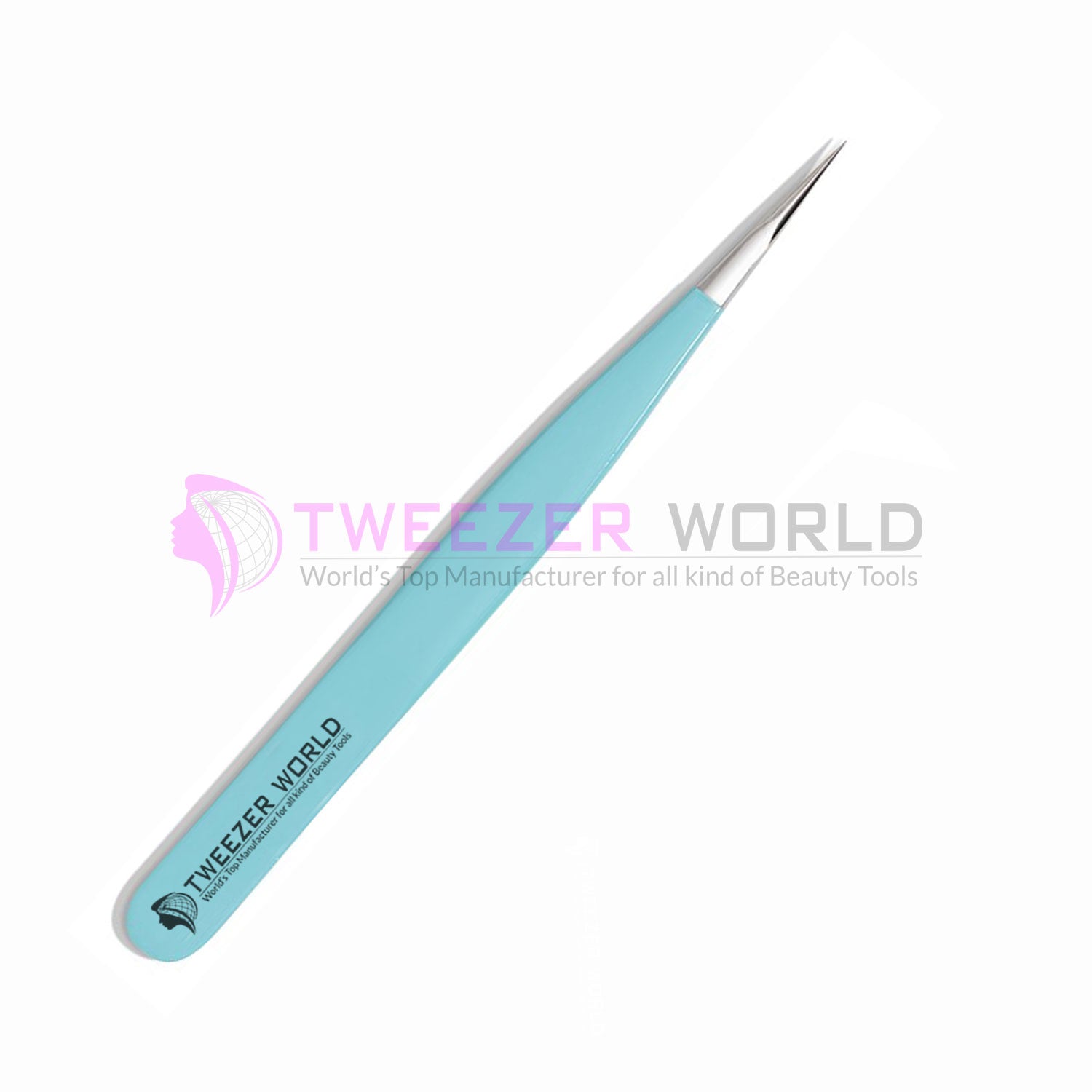 Perfect Straight Isolation Sky Blue Professional Eyelash Tweezers