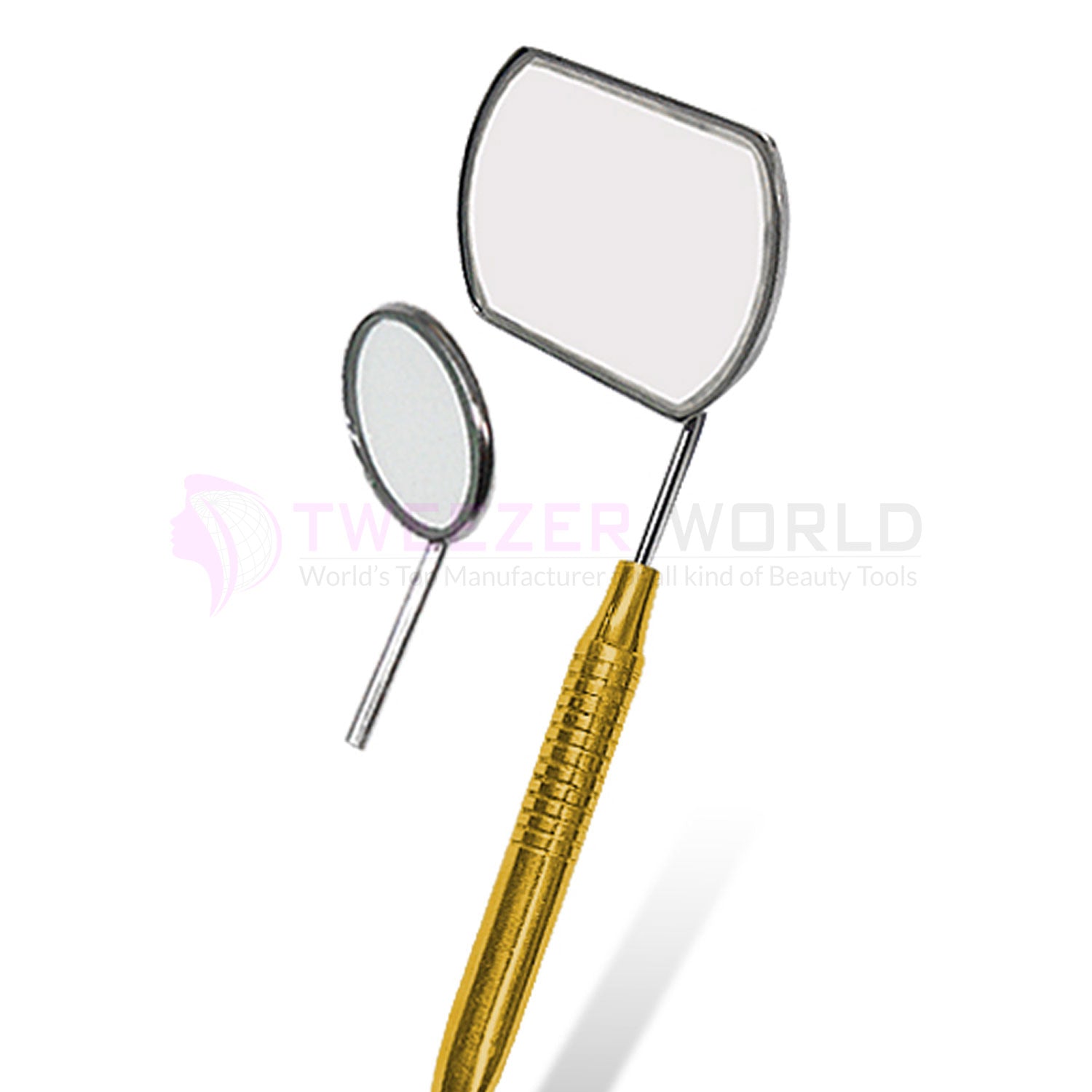 Large Hollow Handle Golden Lash Mirror Professional Eyelash Extensions Tool