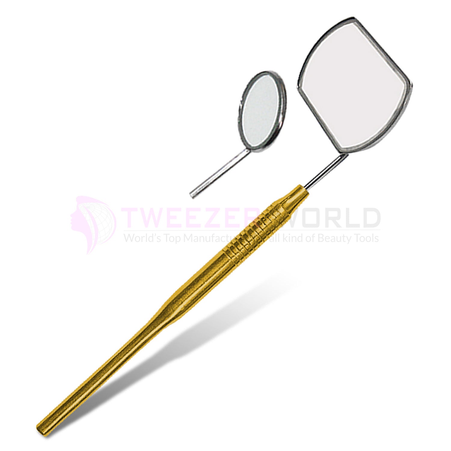 Large Hollow Handle Golden Lash Mirror Professional Eyelash Extensions Tool