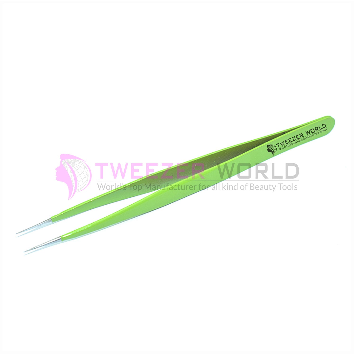 Straight Isolation Needle Tip Green Handle Best Eyelash Tweezers