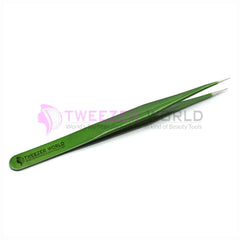 Straight Isolation Fine Point Shiny Green Best Isolation Tweezers