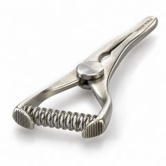 Mini Glover Bulldog Clamp Titanium Option – Slightly Curved, 15 mm Jaw — front perspective catalogue illustration