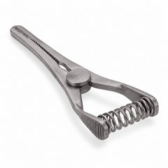 Mini Glover Bulldog Clamp Titanium Option – Straight, 15 mm Jaw — front perspective catalogue illustration