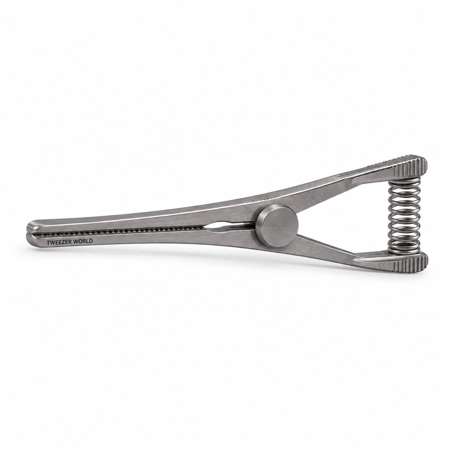 Mini Glover Bulldog Clamp Titanium Option – Straight, 15 mm Jaw — side profile catalogue illustration