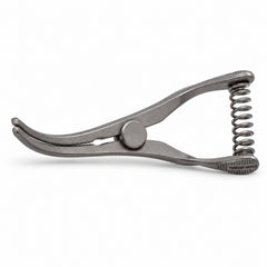 Mini Glover Bulldog Clamp Titanium Option – Strongly Curved, 17 mm Jaw — side profile catalogue illustration