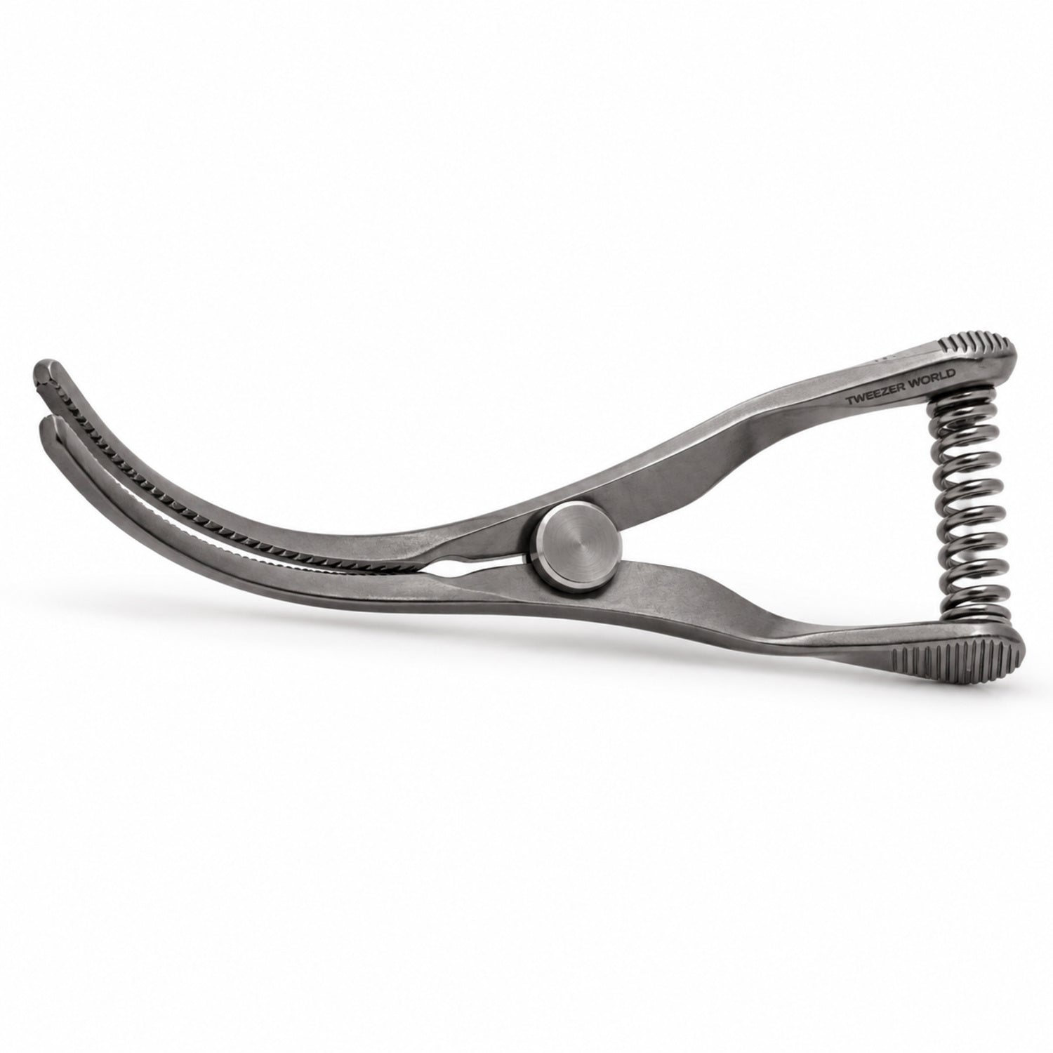 Mini Glover Bulldog Clamp Titanium Option – Strongly Curved, 24 mm Jaw — side profile catalogue illustration