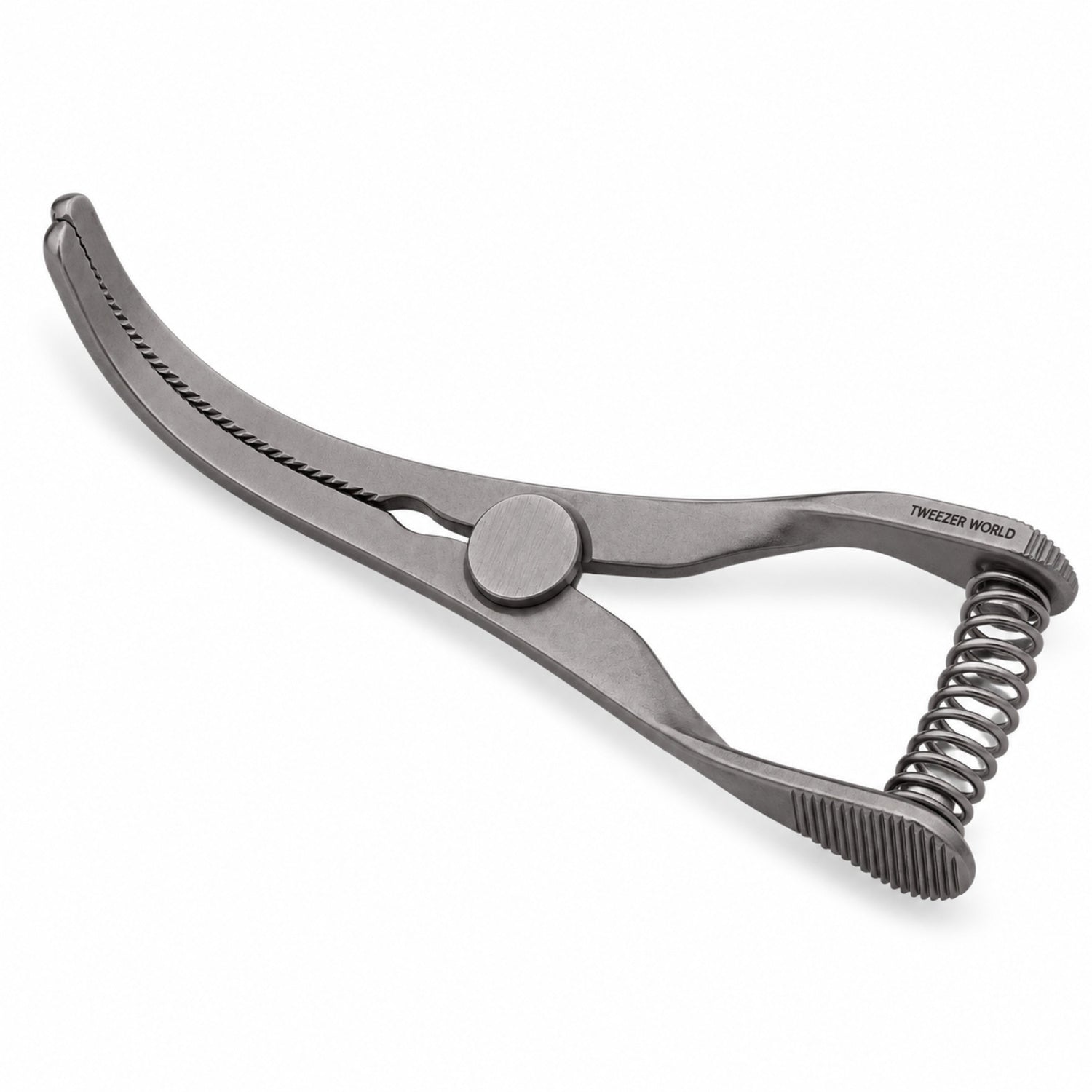 Mini Glover Bulldog Clamp Titanium Option – Strongly Curved, 24 mm Jaw — reverse three-quarter catalogue illustration