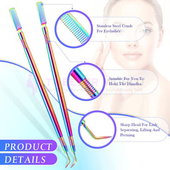 2pcs Rainbow Extension Lash Lifting Perm Tool Set with Separation Comb