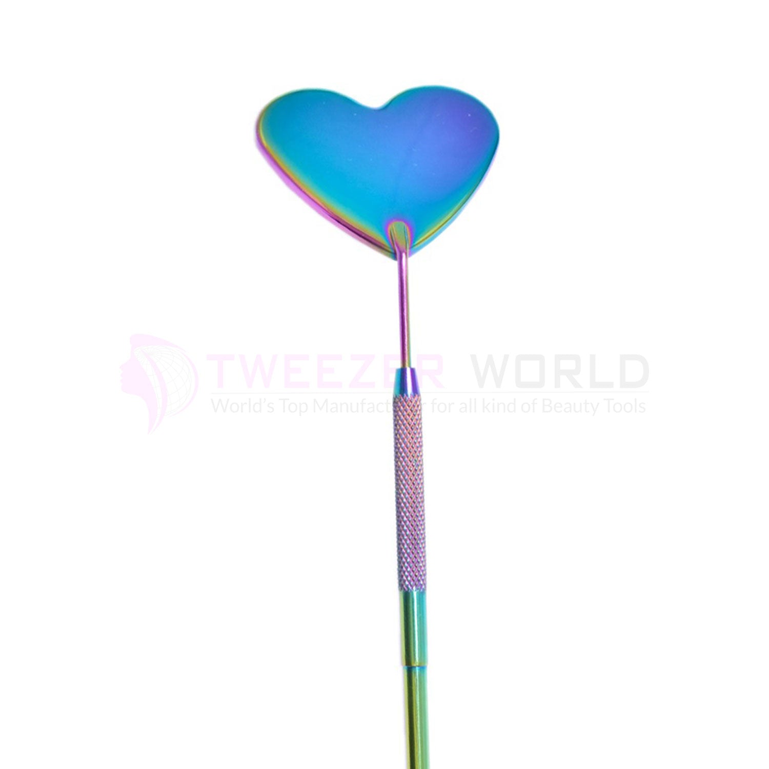 Heart-Shape Titanium Coated Rainbow Eyelash Extension Mirror