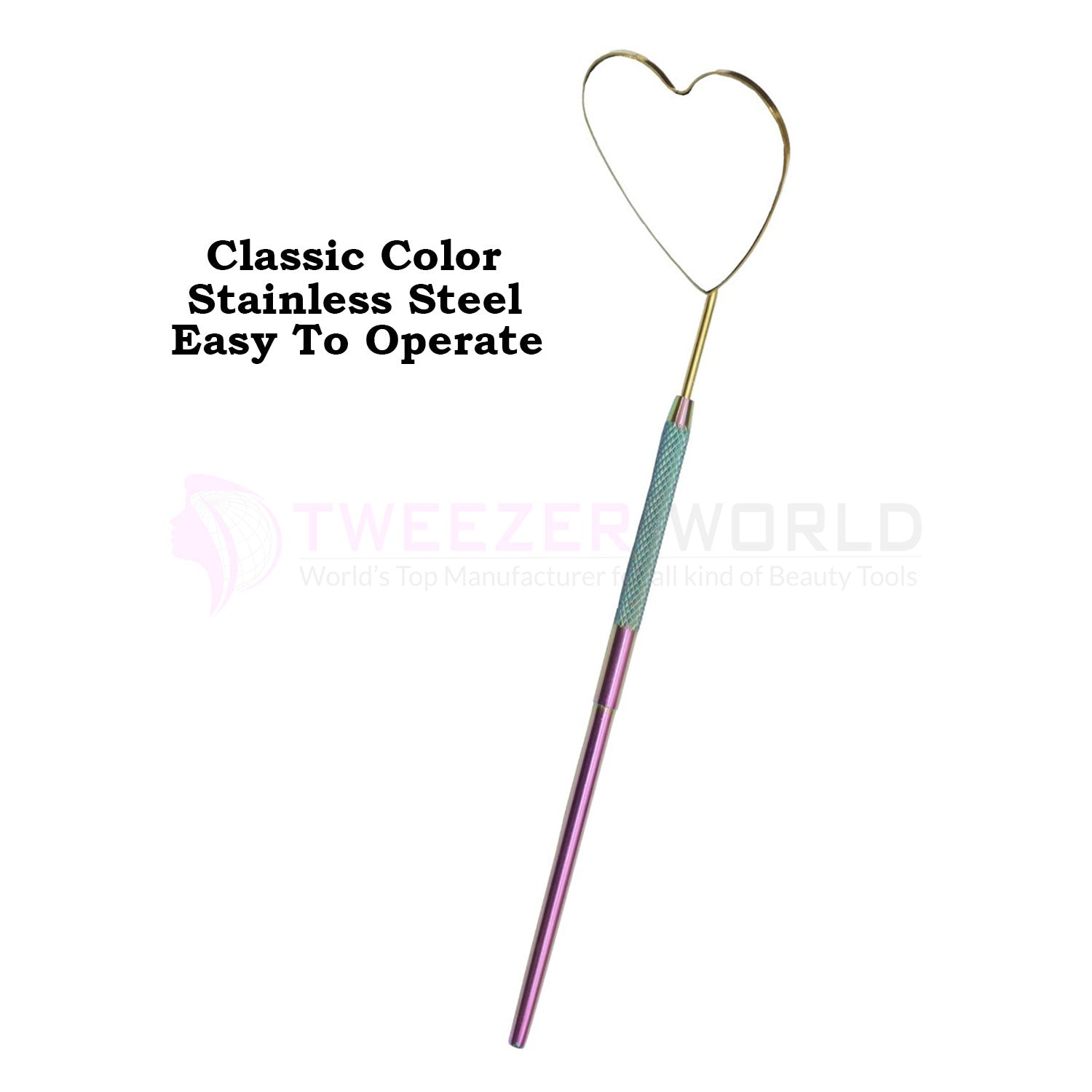 Heart-Shape Titanium Coated Rainbow Eyelash Extension Mirror