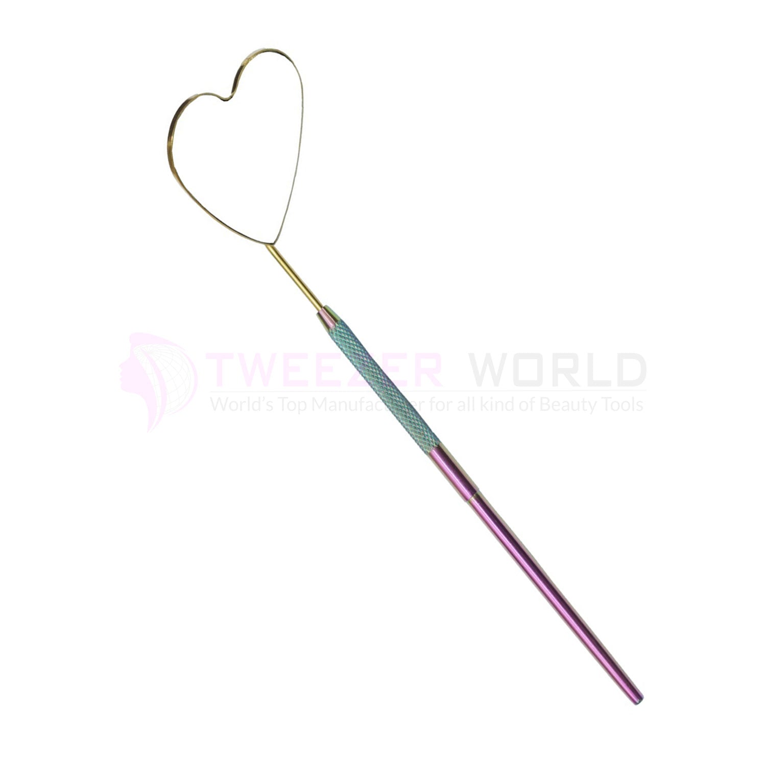 Heart-Shape Titanium Coated Rainbow Eyelash Extension Mirror