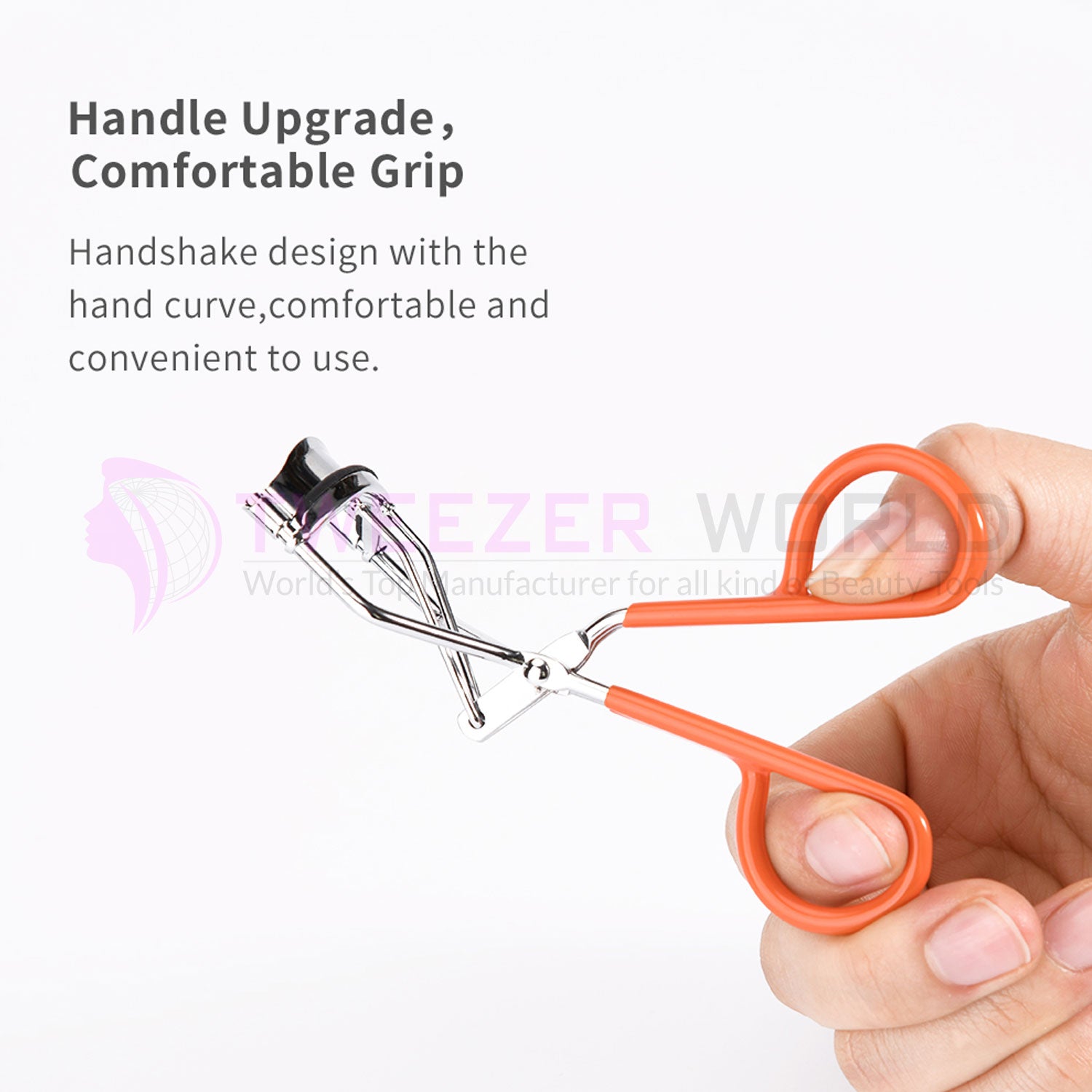 Amazon Best Selling Non-Slip Orange Handle Best Eyelash Curler