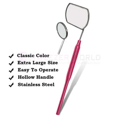 High Quality Pink Hollow Handle Extension Lash Mirror