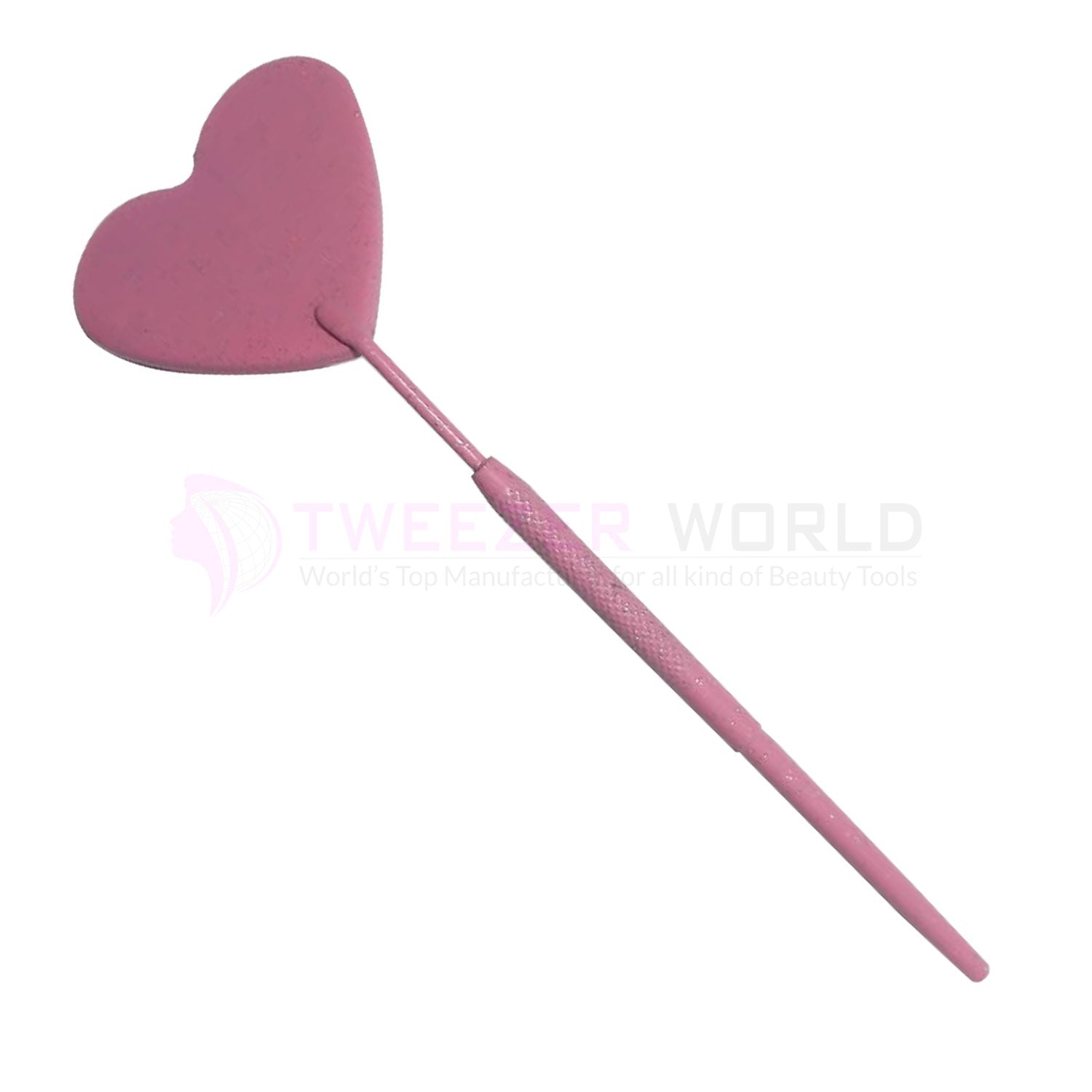 Heart-Shape Pink Powder Coated Eyelash Extension Mirror